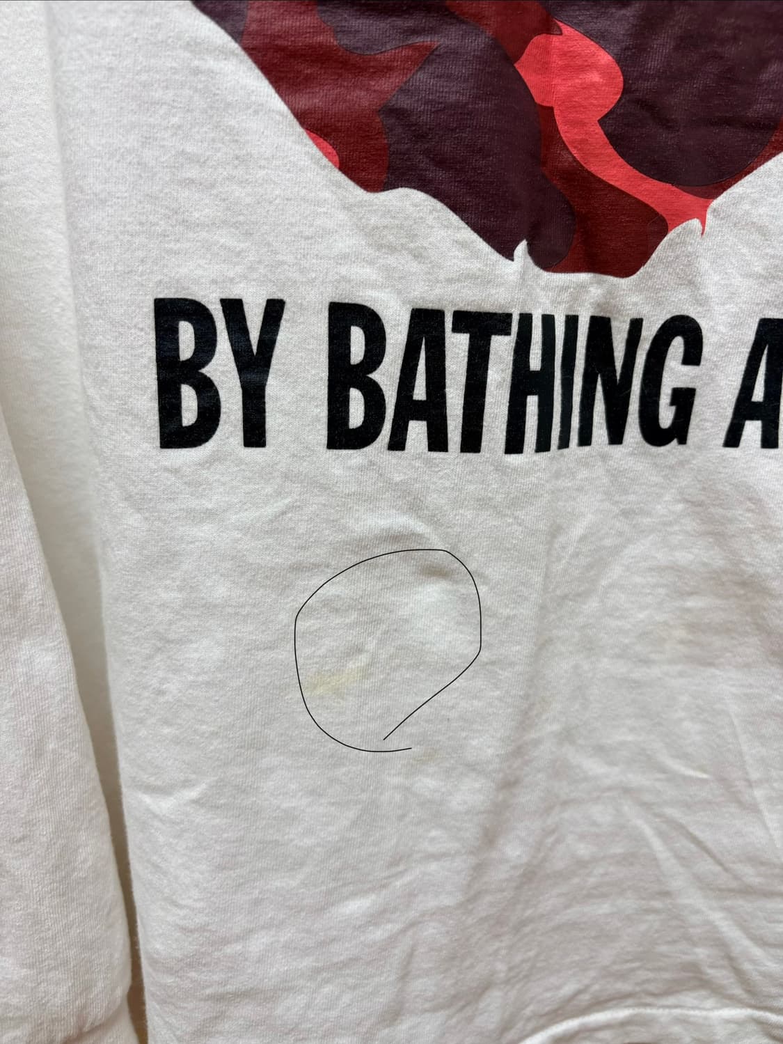 베이프 빅 사루 롱슬리브 핑크레드 화이트 상품이미지2