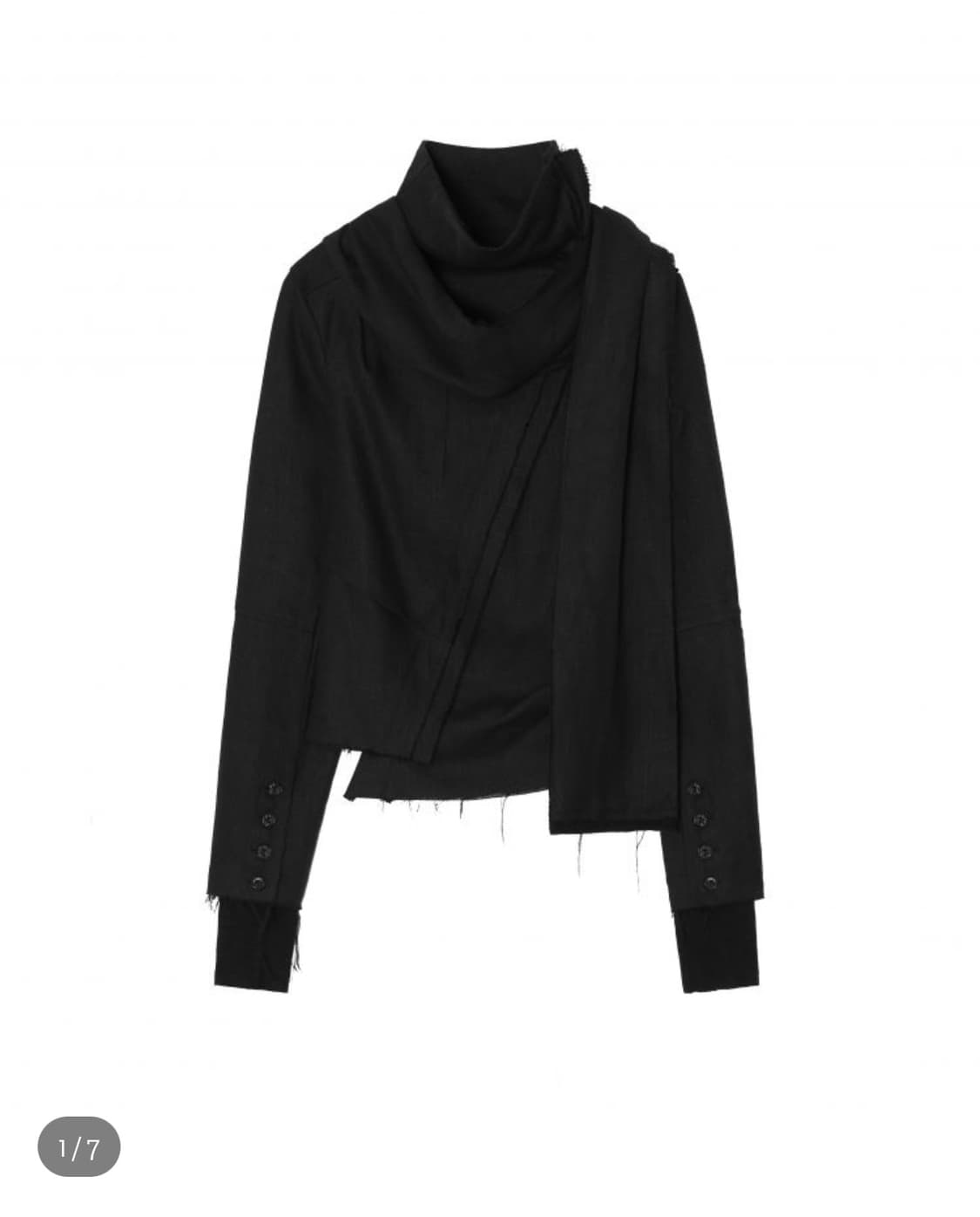 하르테올뎀 Asym Scarf Jacket [BK Linen] 2사이즈 상품이미지1