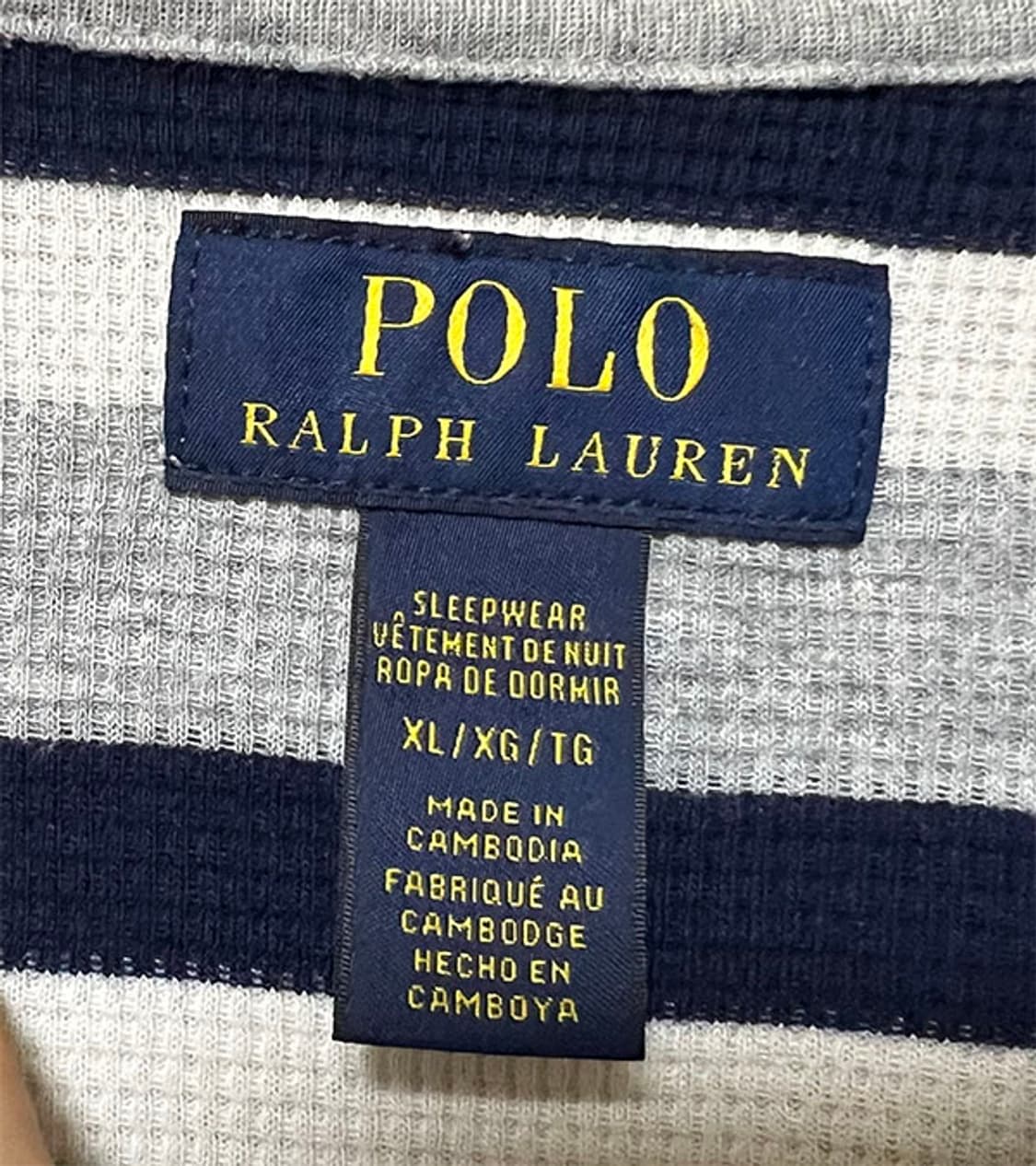 POLO 폴로 남자 와플티셔츠 춘추 스트라이프 캐주얼 XL 105 상품이미지3