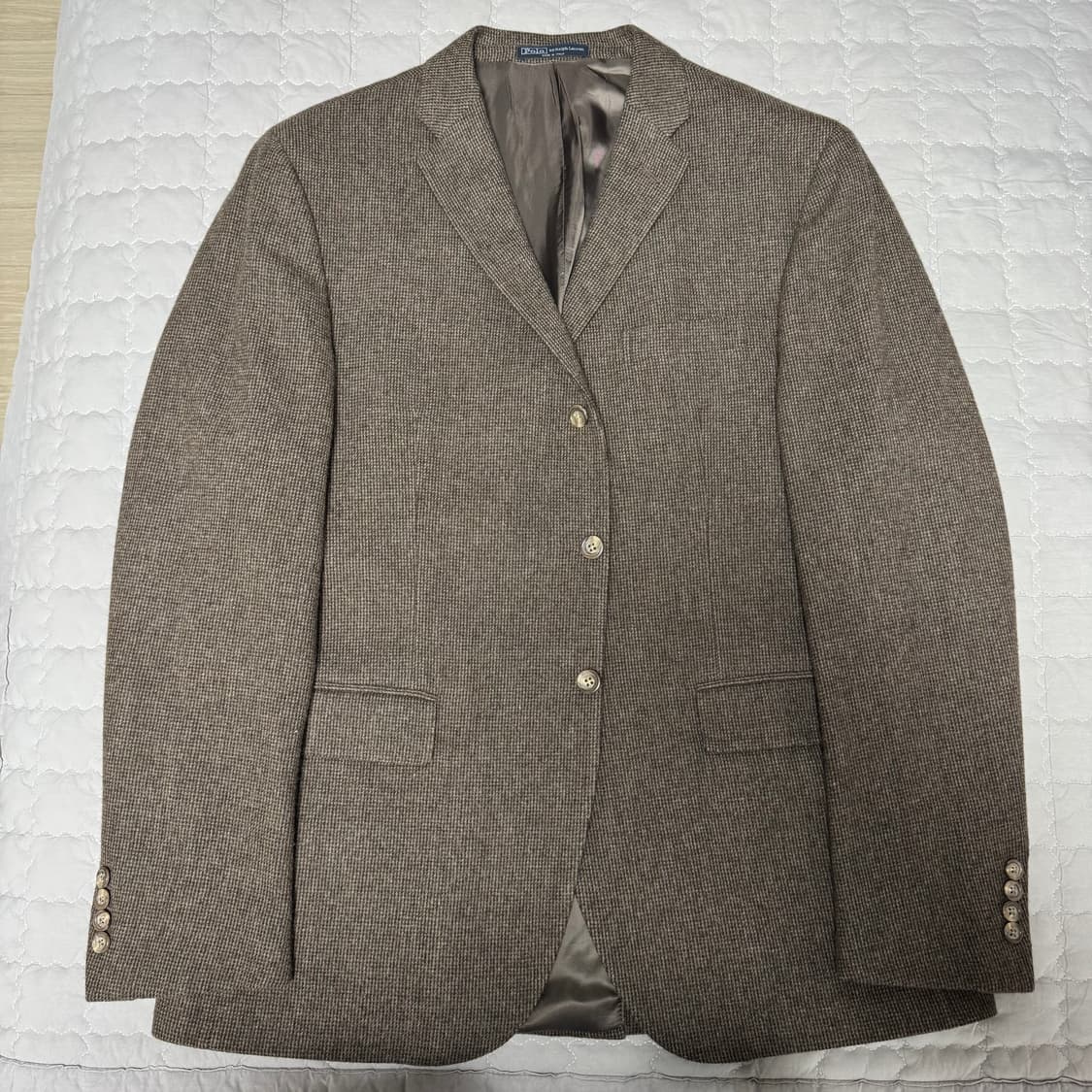 폴로 랄프로렌 브라운 트위드 울 앙고라 블레이저 자켓 팬츠 수트 44R 상품이미지2