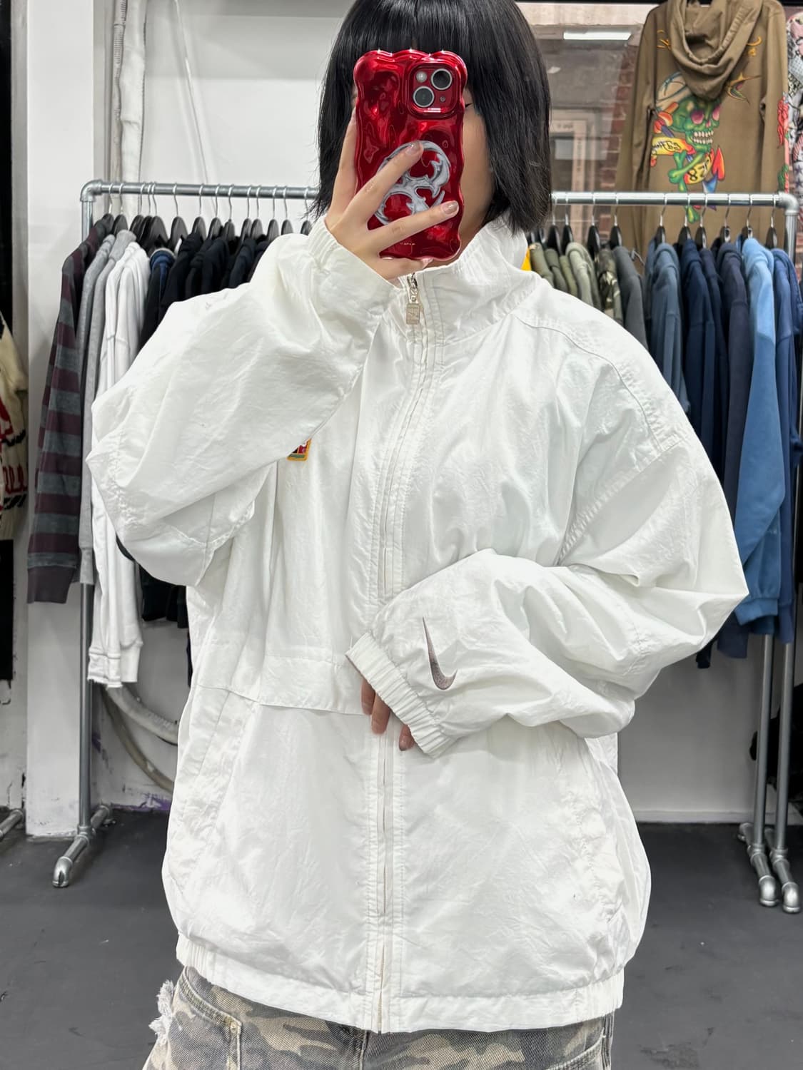 나이키 올드스쿨 화이트 바람막이 상품이미지2