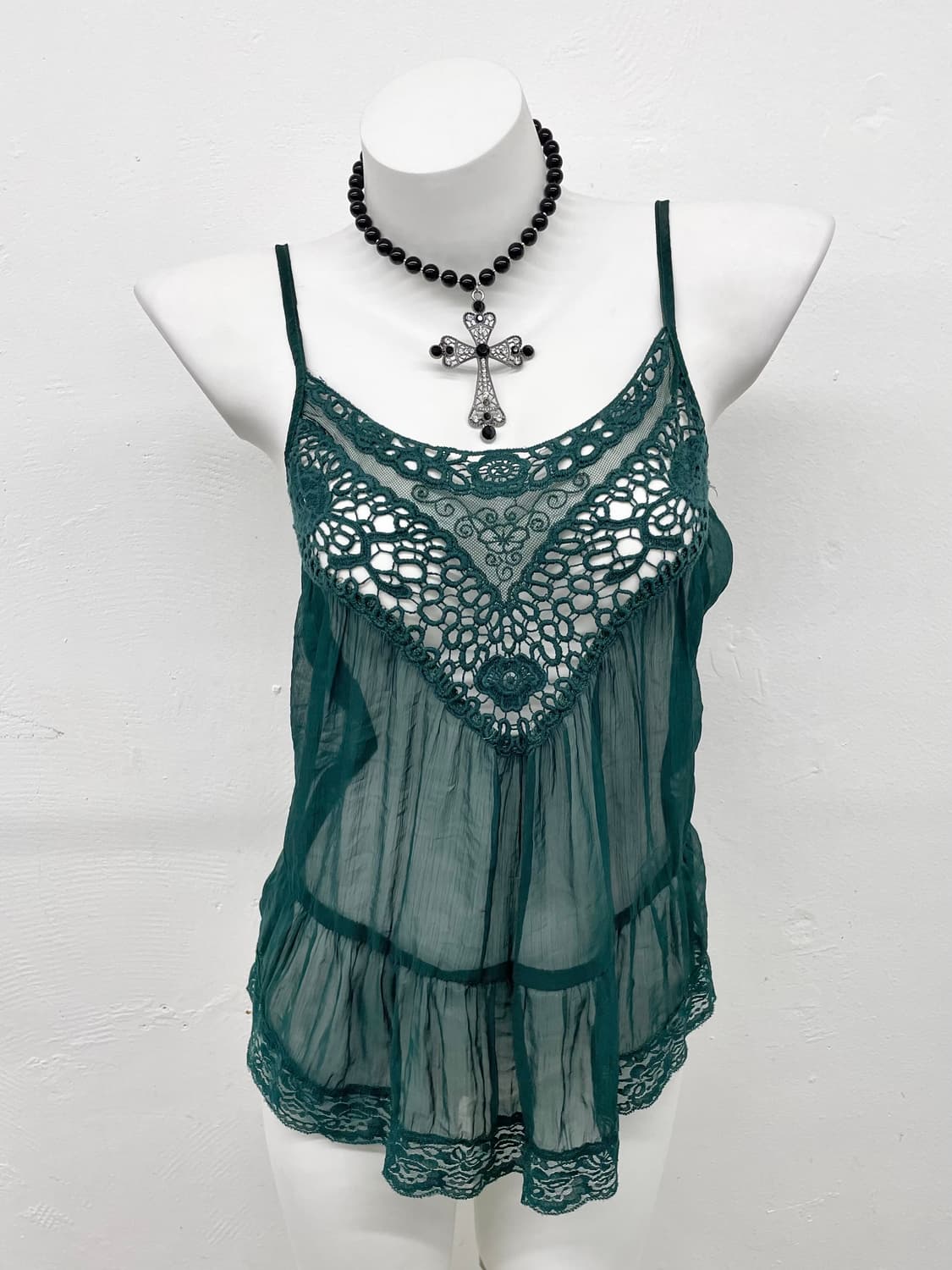 딥그린 레이스 슬립 상품이미지1