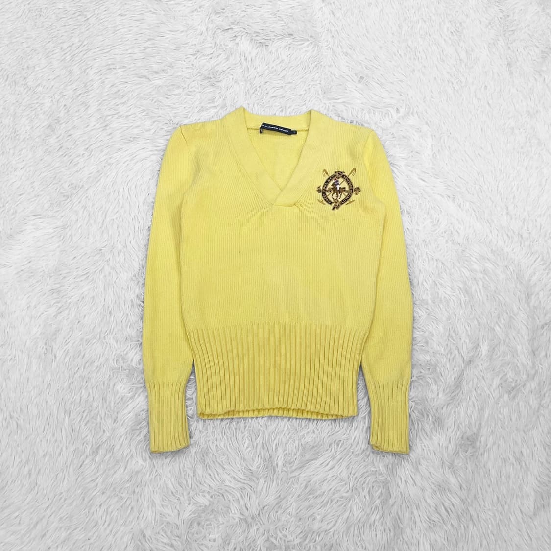 폴로 랄프로렌 빅 포니 크레스트 로고 브이넥 니트 옐로우 상품이미지2