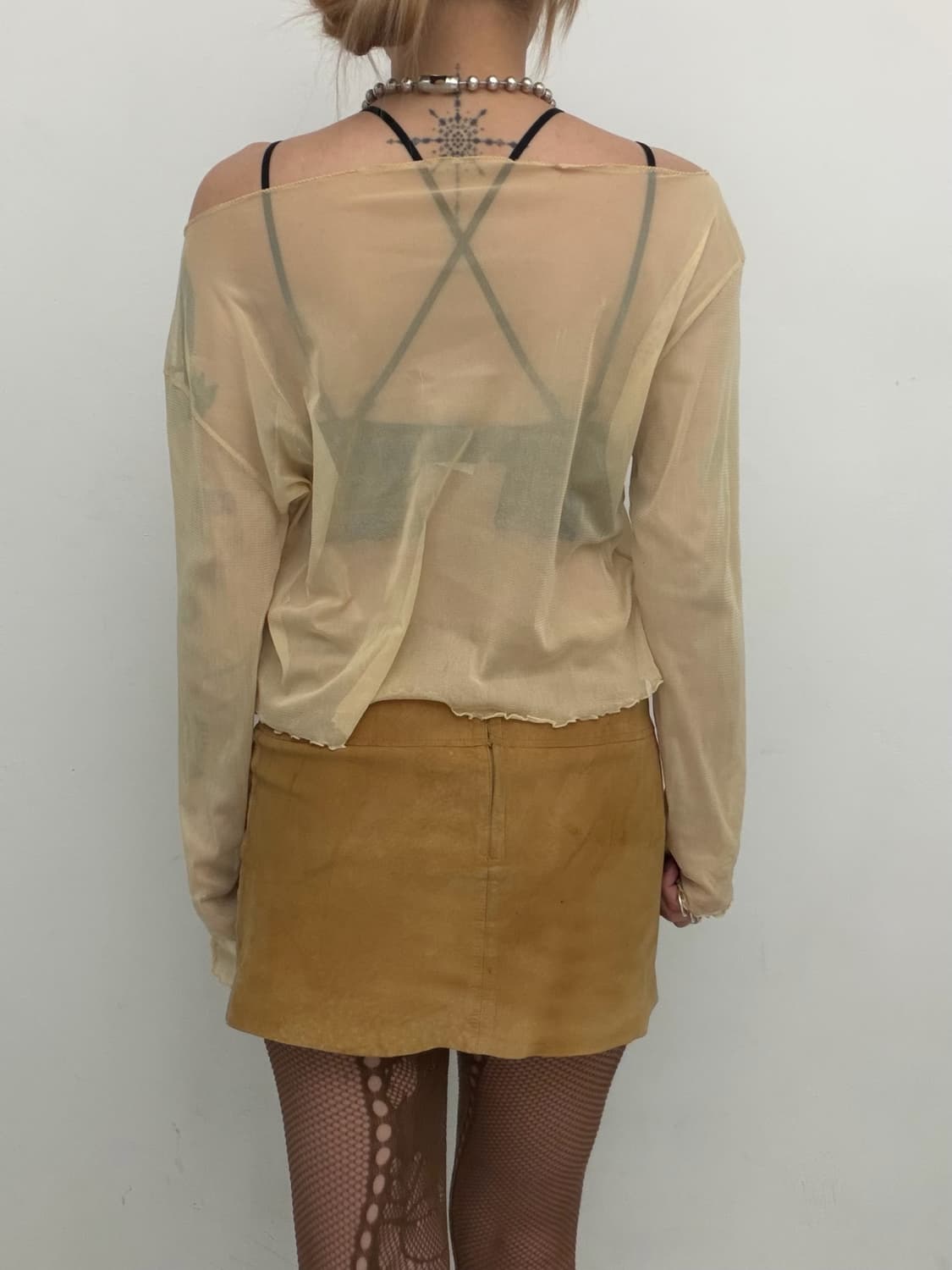 베이지 스웨이드 미니 스커트  상품이미지3