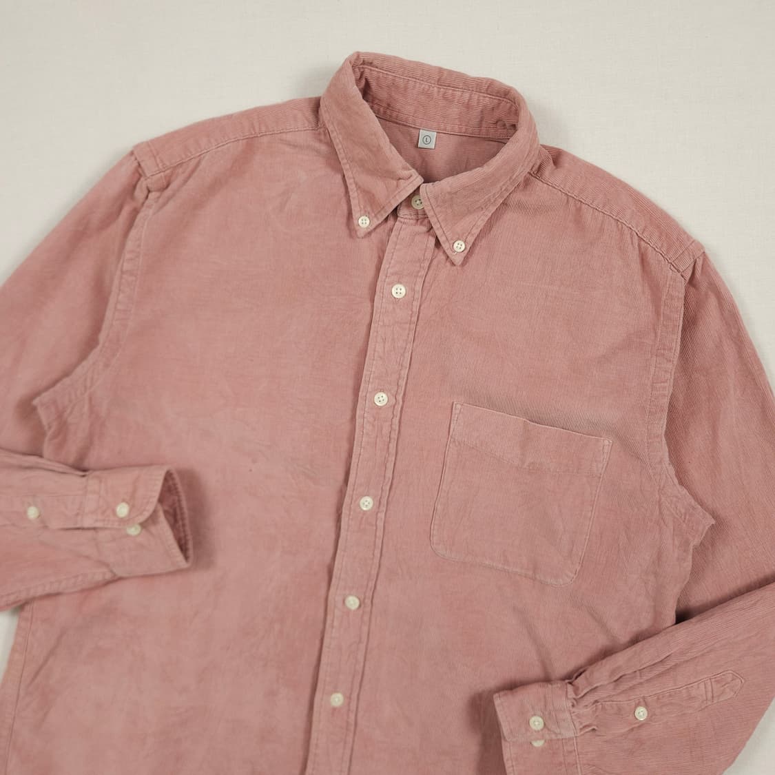 L(100) 일본판 유니클로 코듀로이셔츠 핑크 상품이미지1