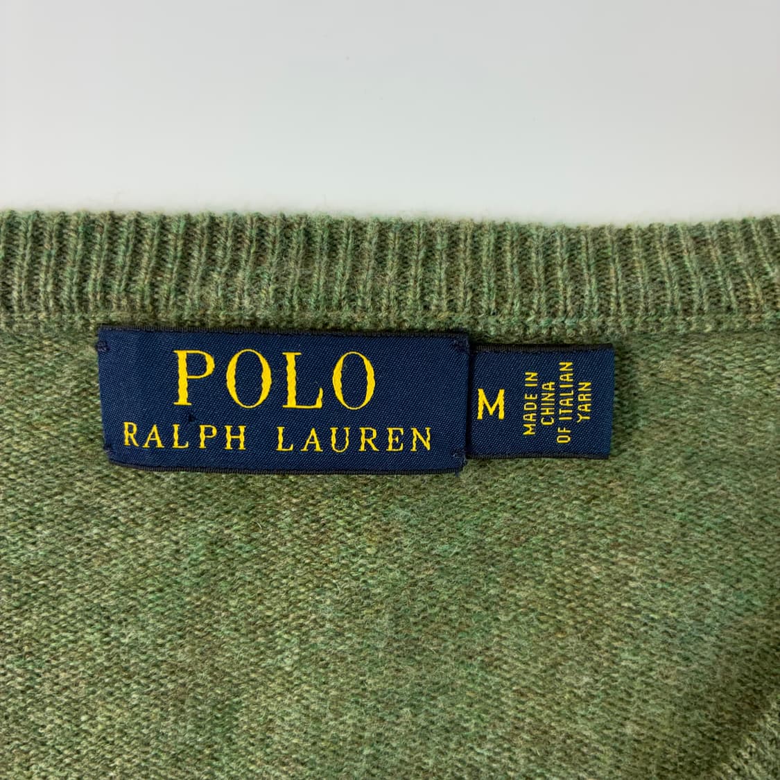 Polo  폴로 랄프로렌 자수 울 카키 브이넥 니트  상품이미지4