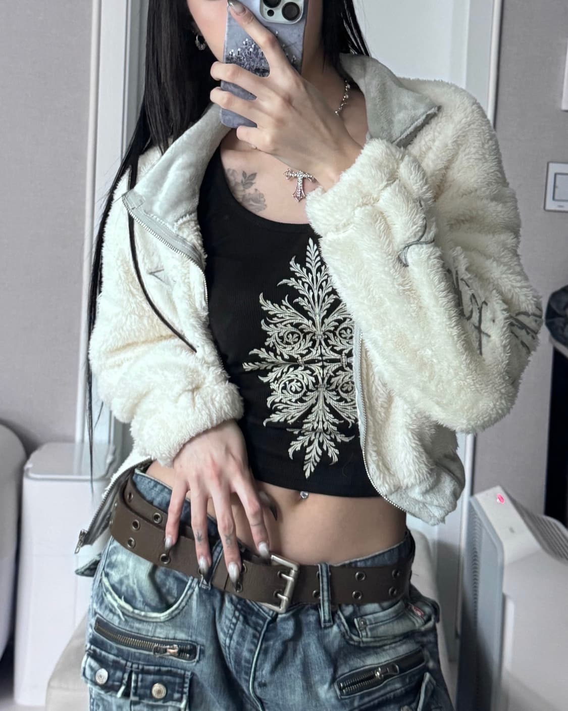 ༒ Y2K fur jacket 상품이미지1