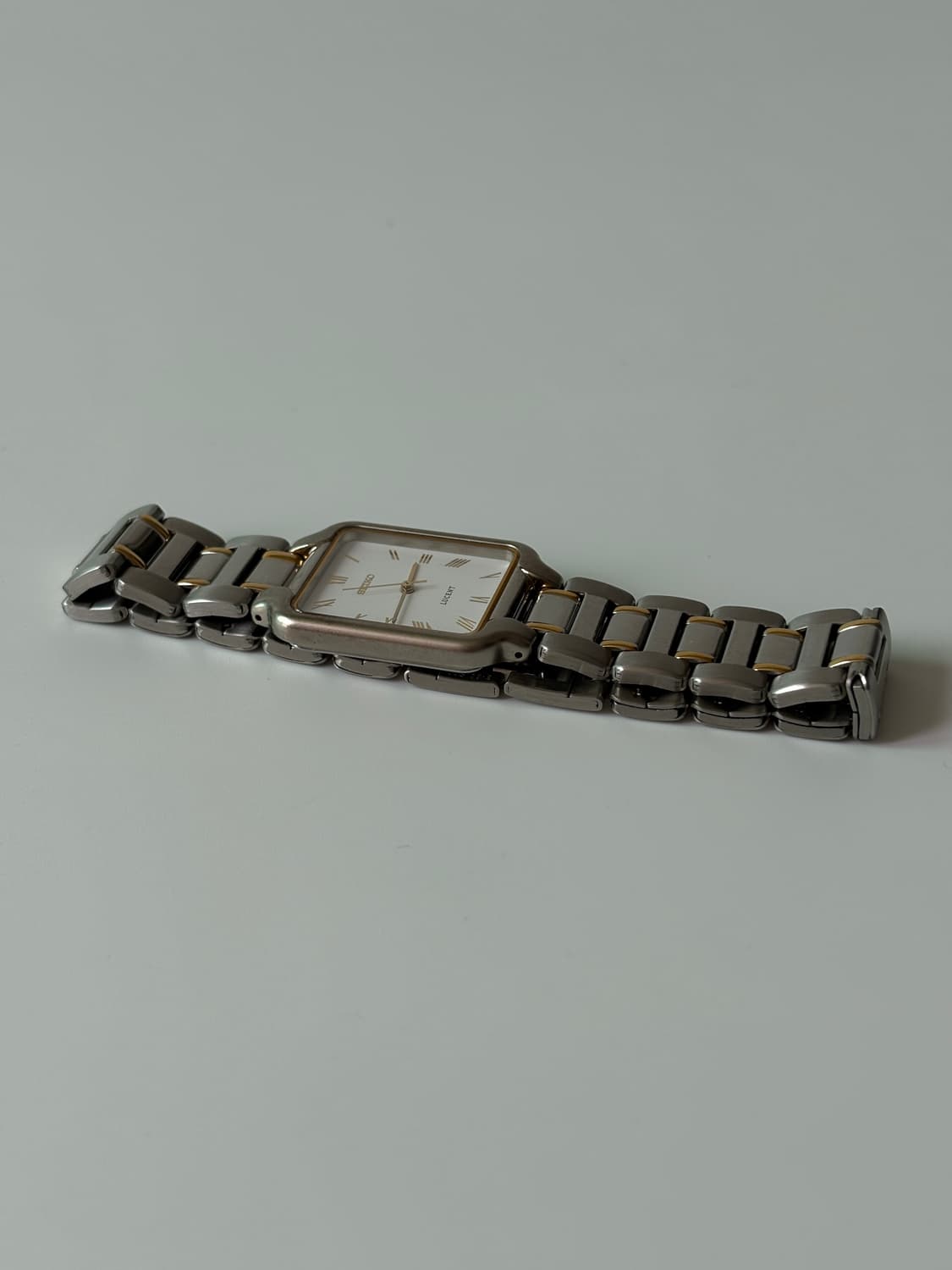 세이코 1990년대 Lucent 오만 인데스 콤비 스퀘어 쿼츠 남성 상품이미지4