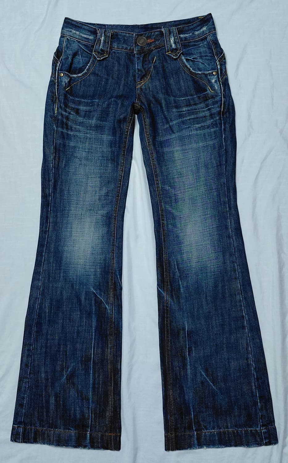 Lolita 데님 백포켓 디테일 중청 부츠컷 팬츠 (26) 상품이미지2