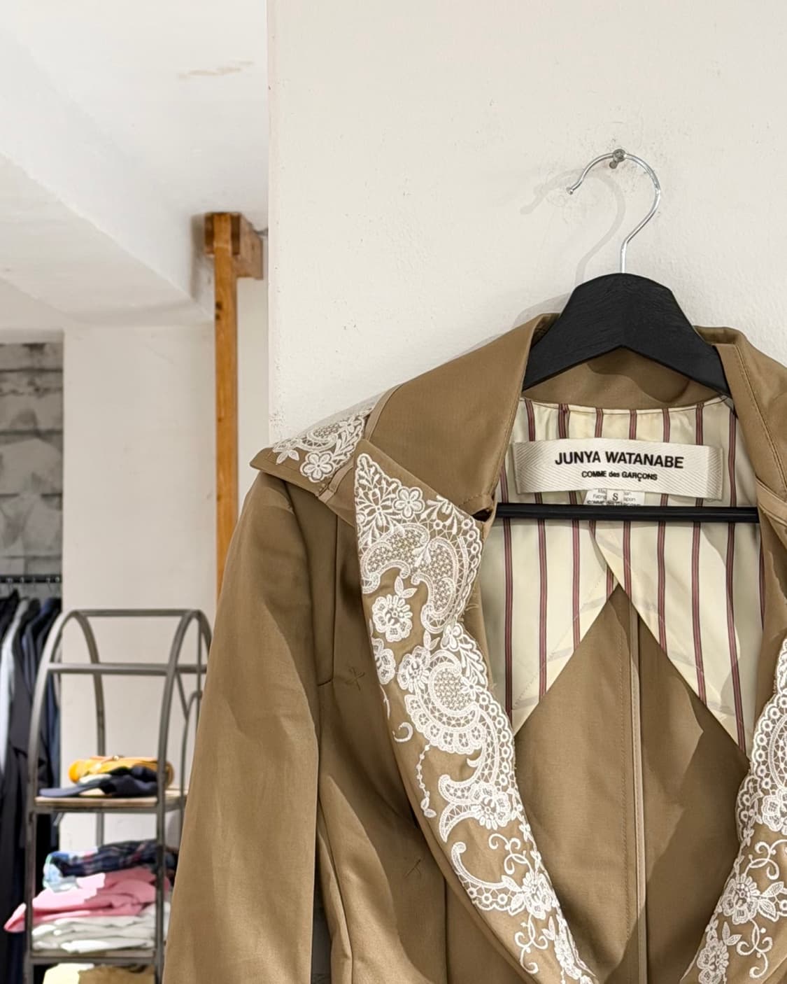 준야 와타나베 베이지 07ss 자수 캔버스 블레이저  상품이미지2