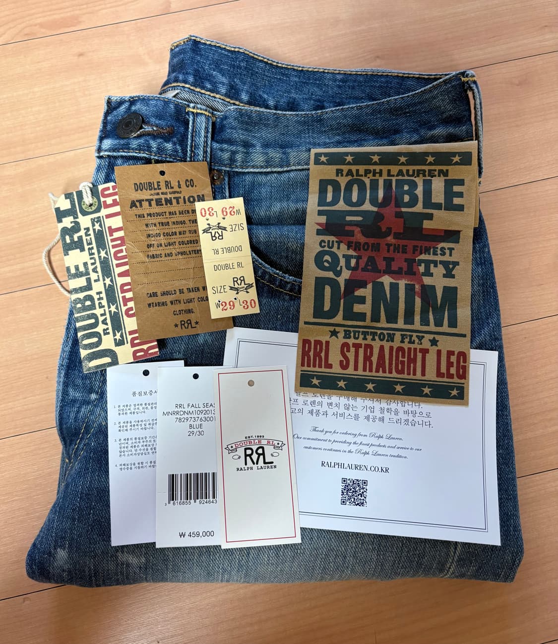 RRL 스트레이트핏 페니모어 디스트레스트 진(29x30) 상품이미지5