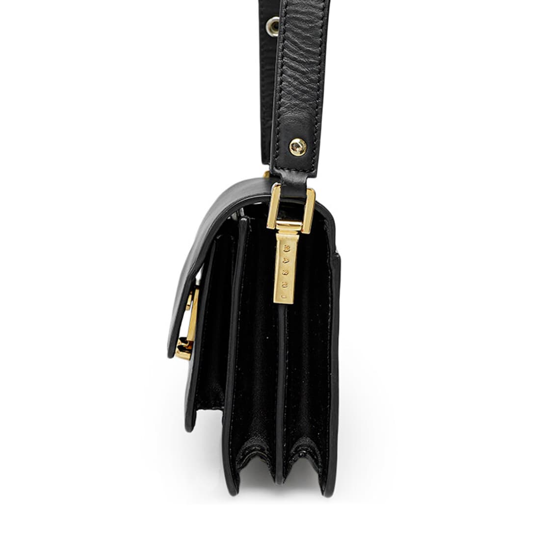 (중고) 마르니 블랙 카프스킨 트렁크 미니 숄더백 상품이미지2