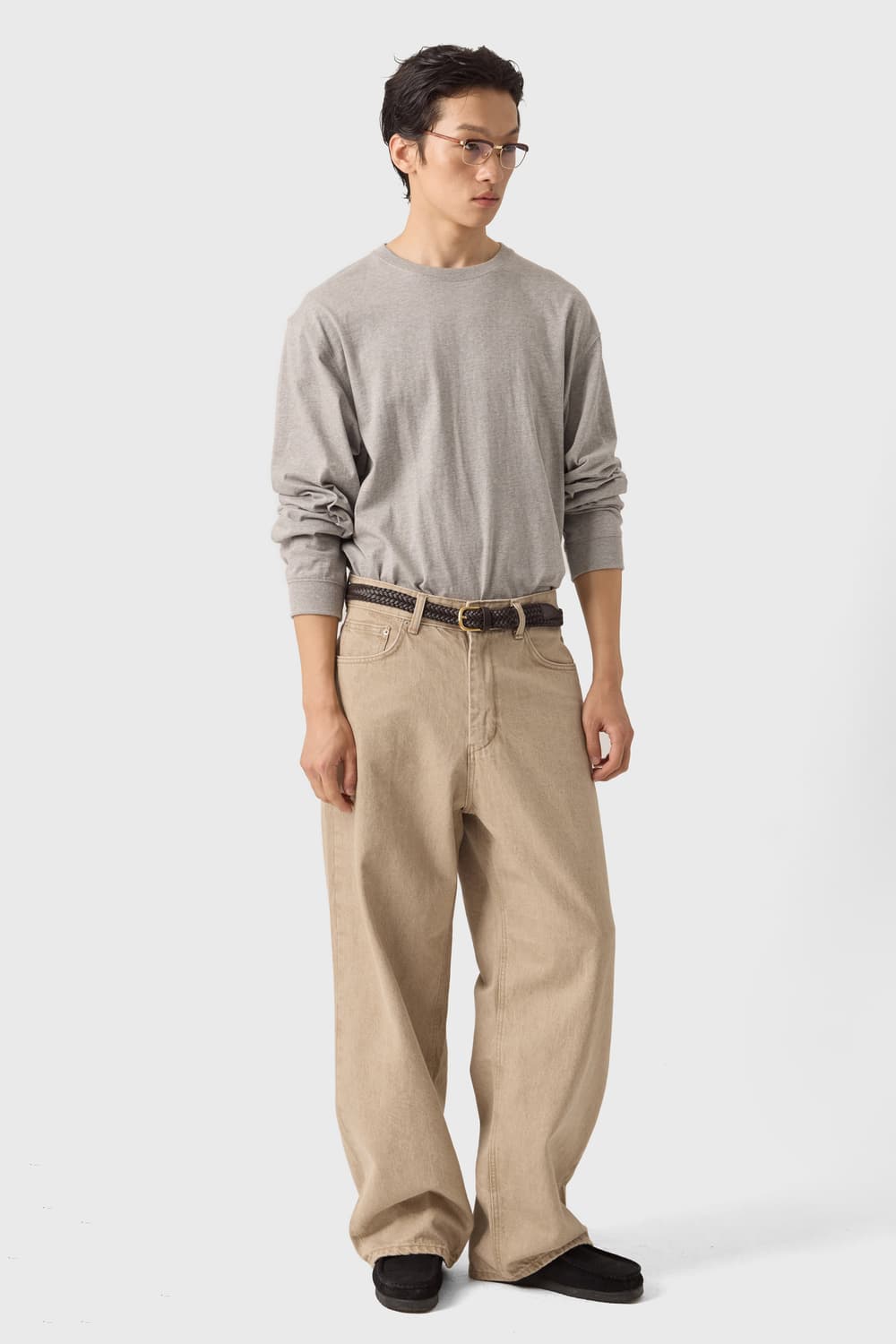 유스 와이드 데님 샌드베이지 m 상품이미지1