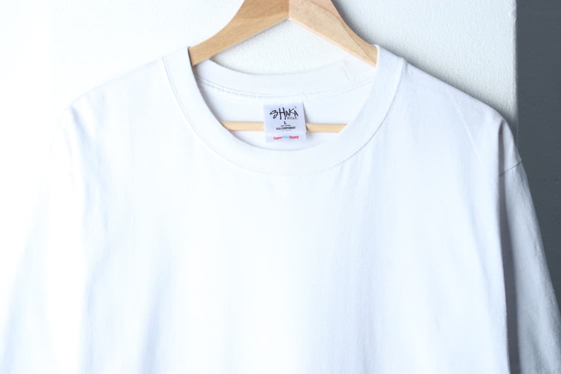 (L-2XL) 샤카웨어 반팔 티셔츠 USA 화이트 무지-7B3C 상품이미지3