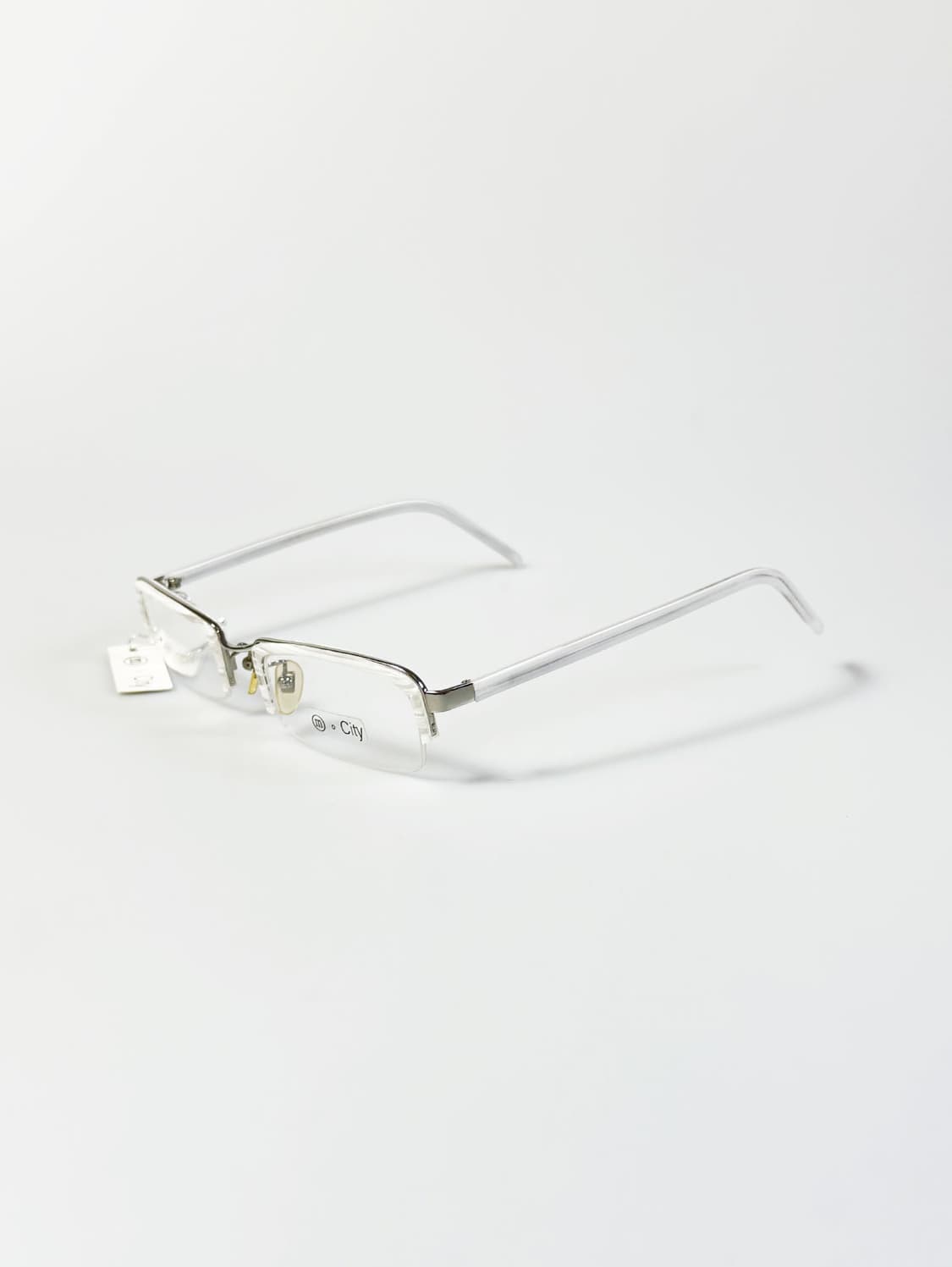 M CITY 클리어 반무테 스퀘어 프레임 빈티지 안경 상품이미지3