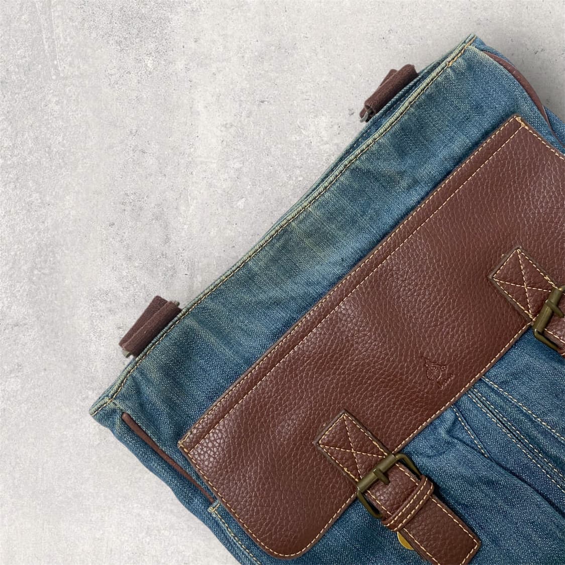 올드 빈폴 데님 레더 크로스백(B295) 상품이미지8