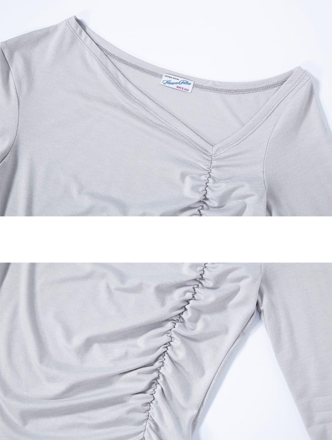  Pleasenofollow Hayden unbal top (gray) 상품이미지3