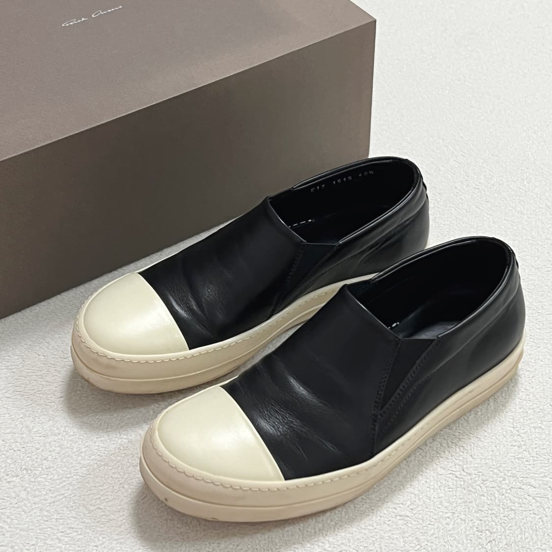 릭오웬스 17SS 스니커즈 슬립온 블랙 레더 LPO 상품이미지1