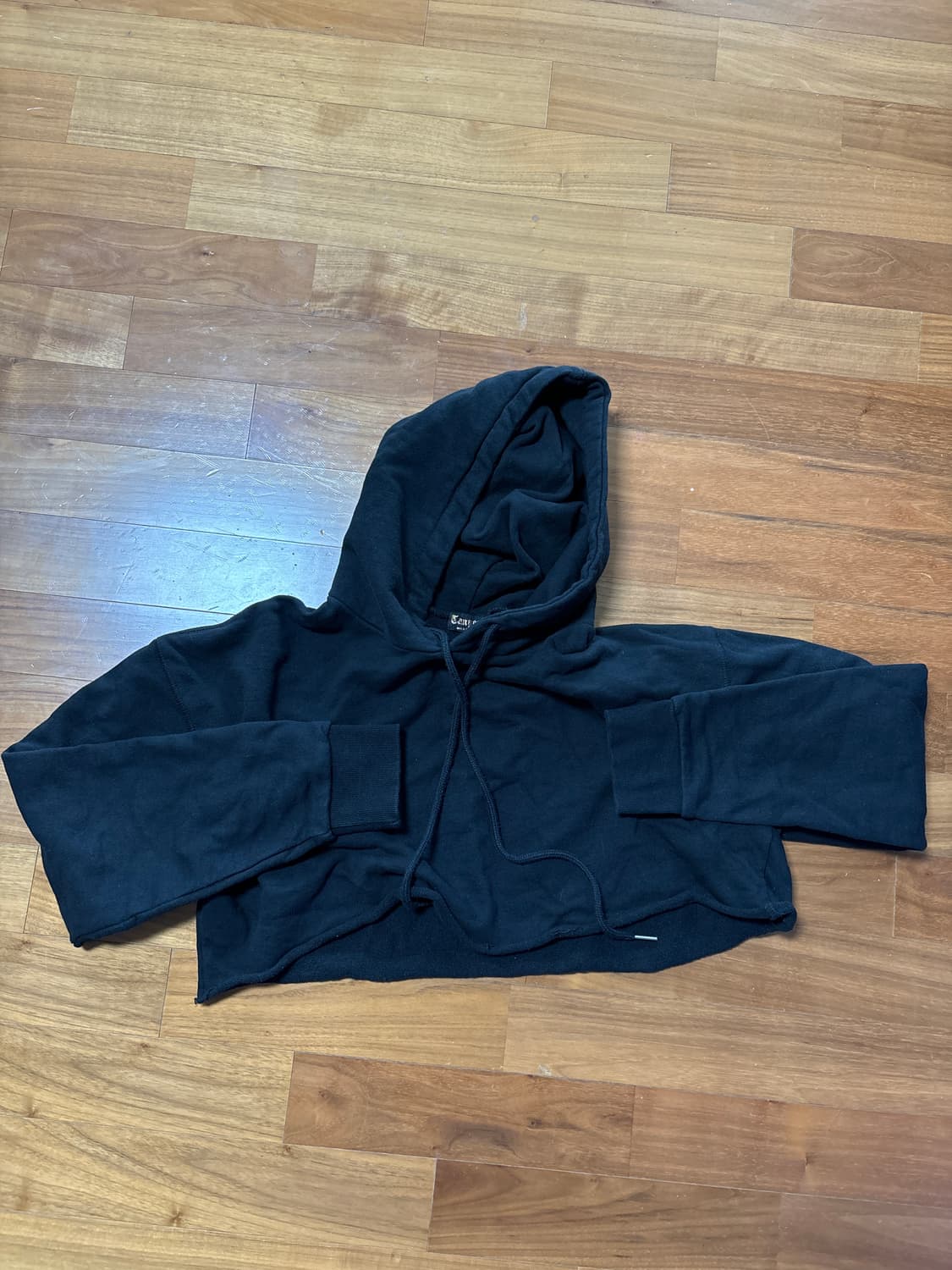 탠저 크롭 후디 블랙 상품이미지1