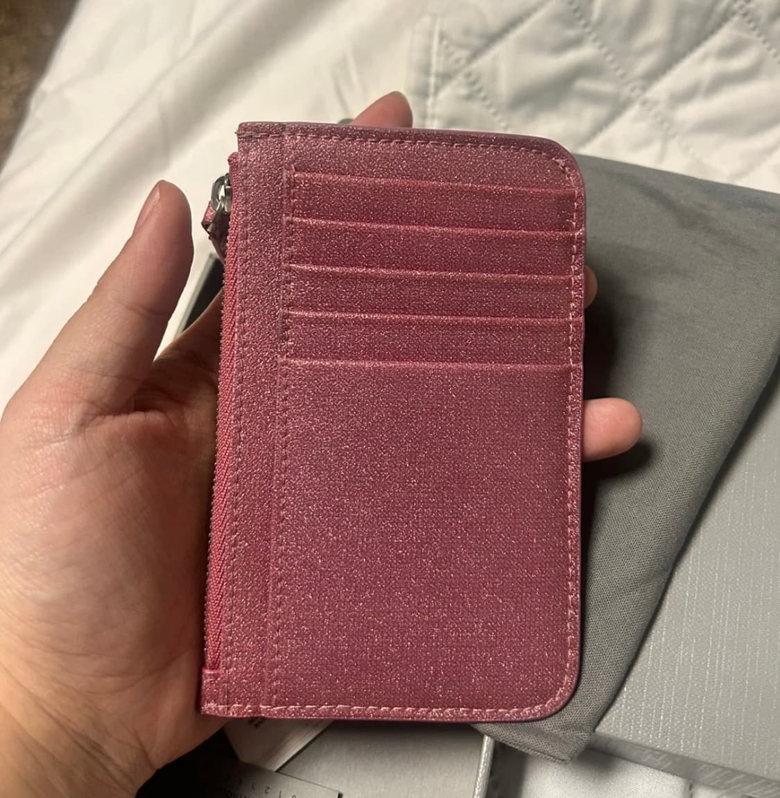 (거의새거)발렌시아가 글리터 스파클링 패브릭 카드지갑 핑크 상품이미지4