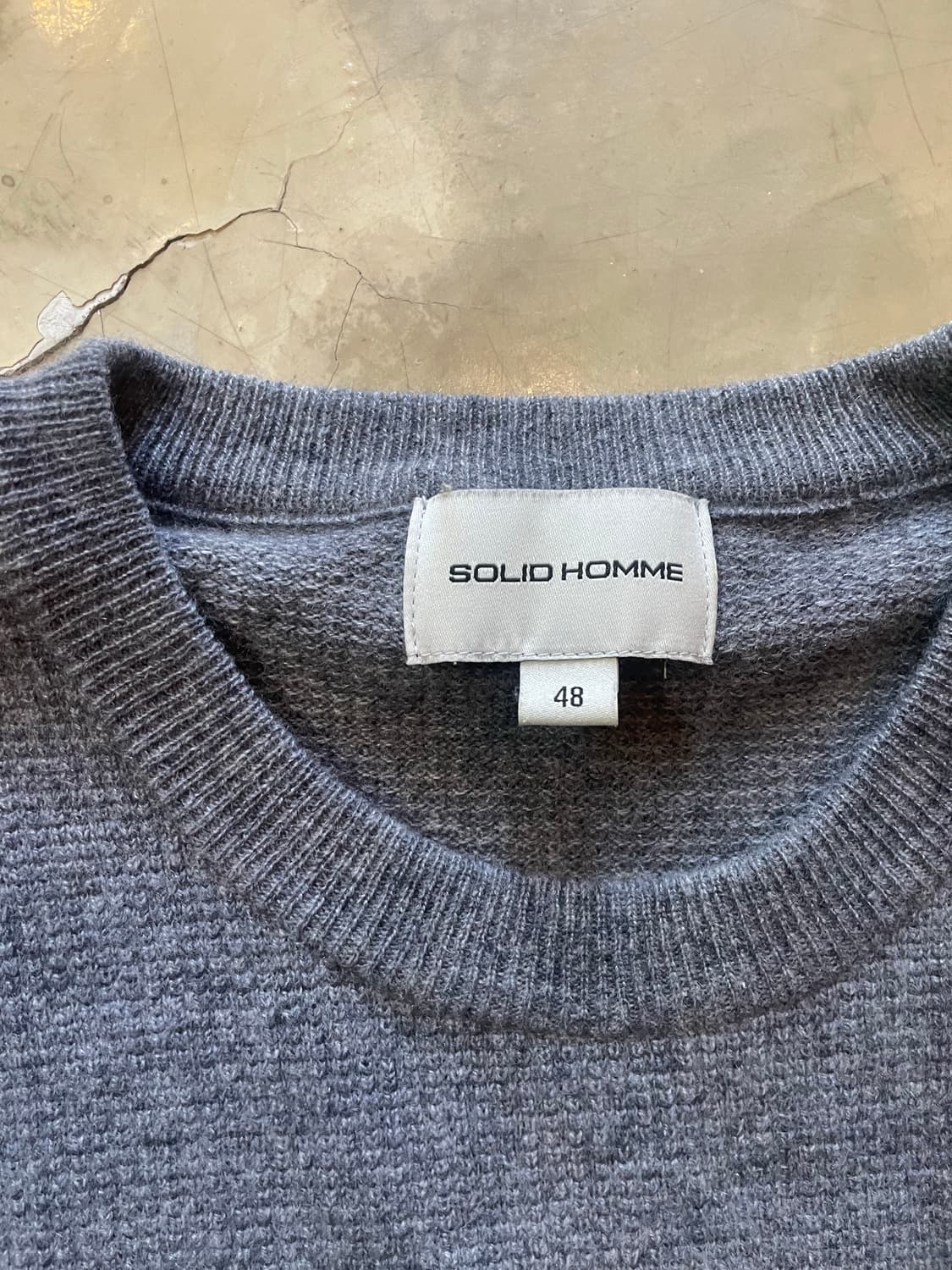 솔리드 옴므 그레이 니트 100 상품이미지4