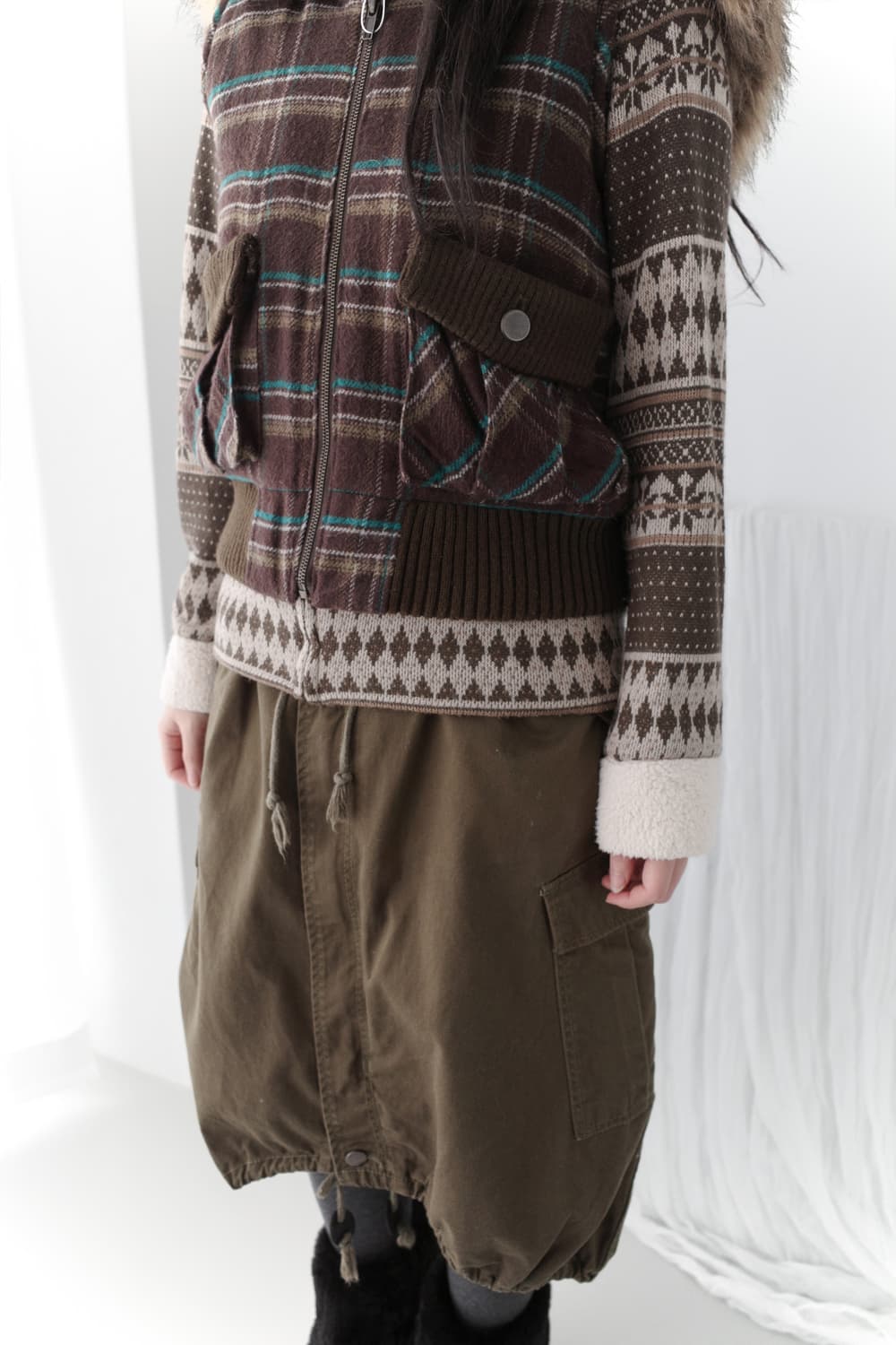 check fur vest  상품이미지9