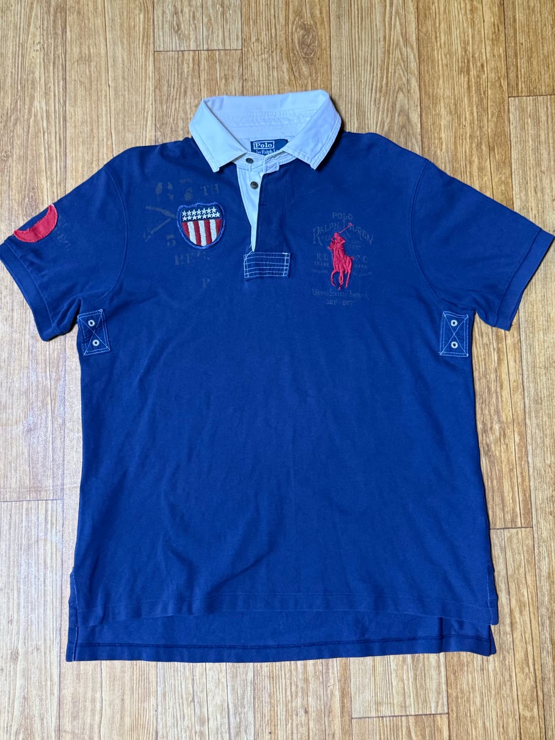 폴로 랄프로렌 빅포니 성조기 럭비반팔티 상품이미지1