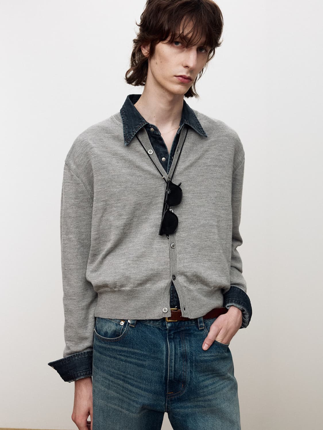 토니웩 가디건 그레이 L 상품이미지3