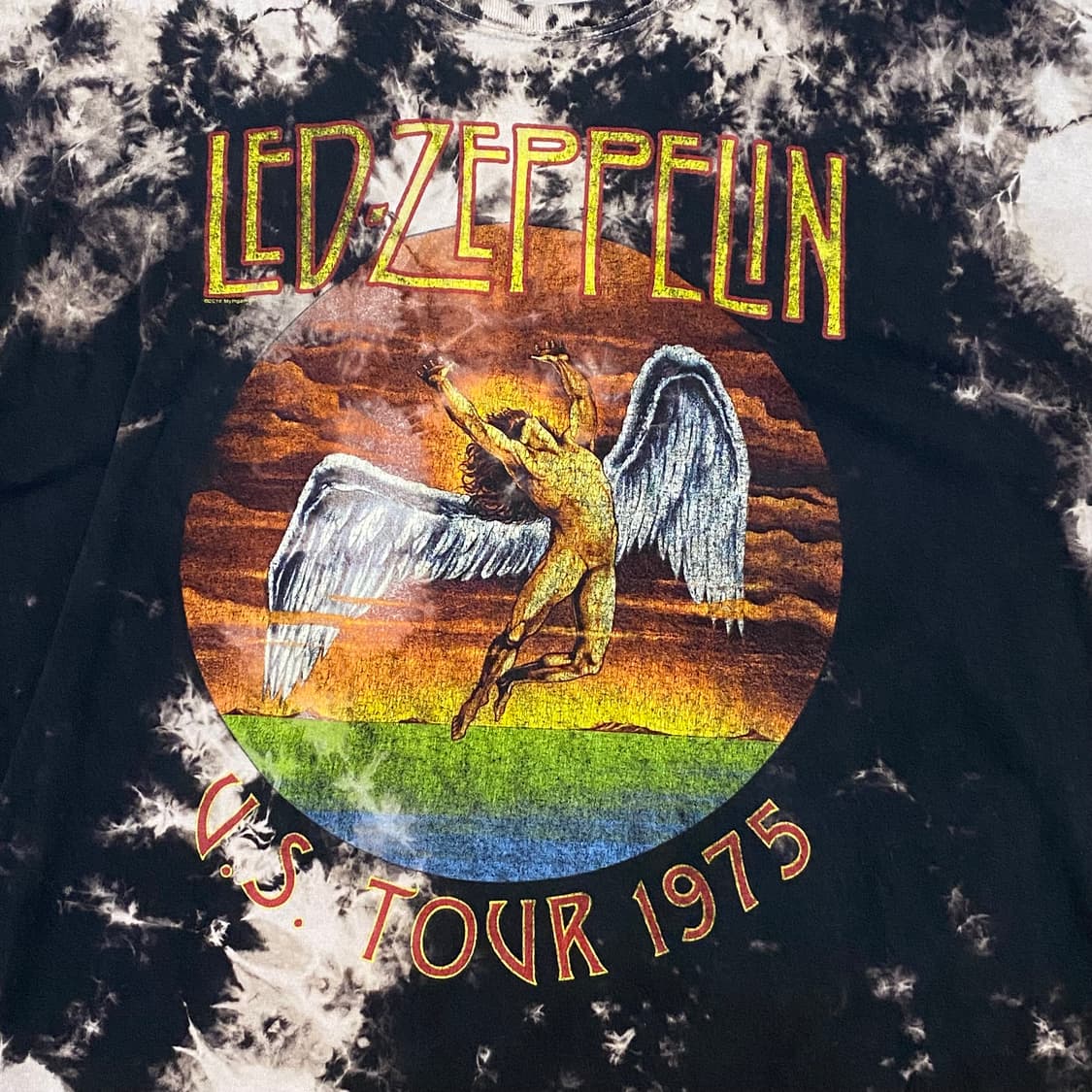 미국 빈티지 레드제플린 타이다이 프린팅 반팔티 락티셔츠 상품이미지3