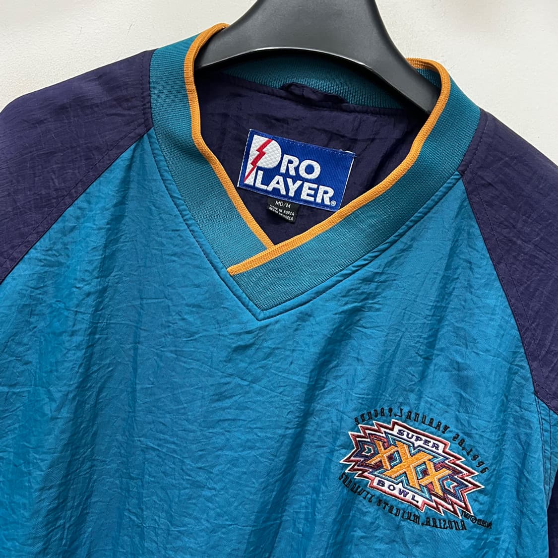 90s USA 프로플레이어 슈퍼볼 바람막이 웜업 M 상품이미지3