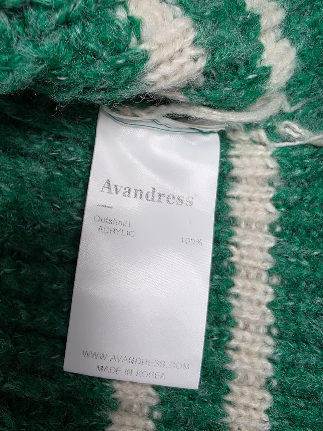 어반드레스(AVANDRESS)블록 래글런 니트 지퍼업 그린 상품이미지8