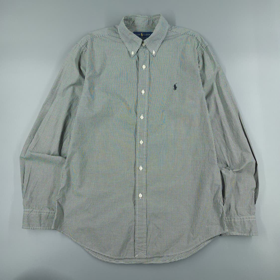 폴로랄프로렌 블랙 화이트 체커패턴 블랙포니 슬림핏 코튼 남방 셔츠 L 상품이미지2