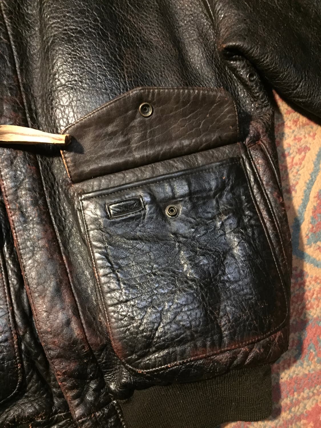 90‘s 아비렉스 a-2 레더자켓 상품이미지10