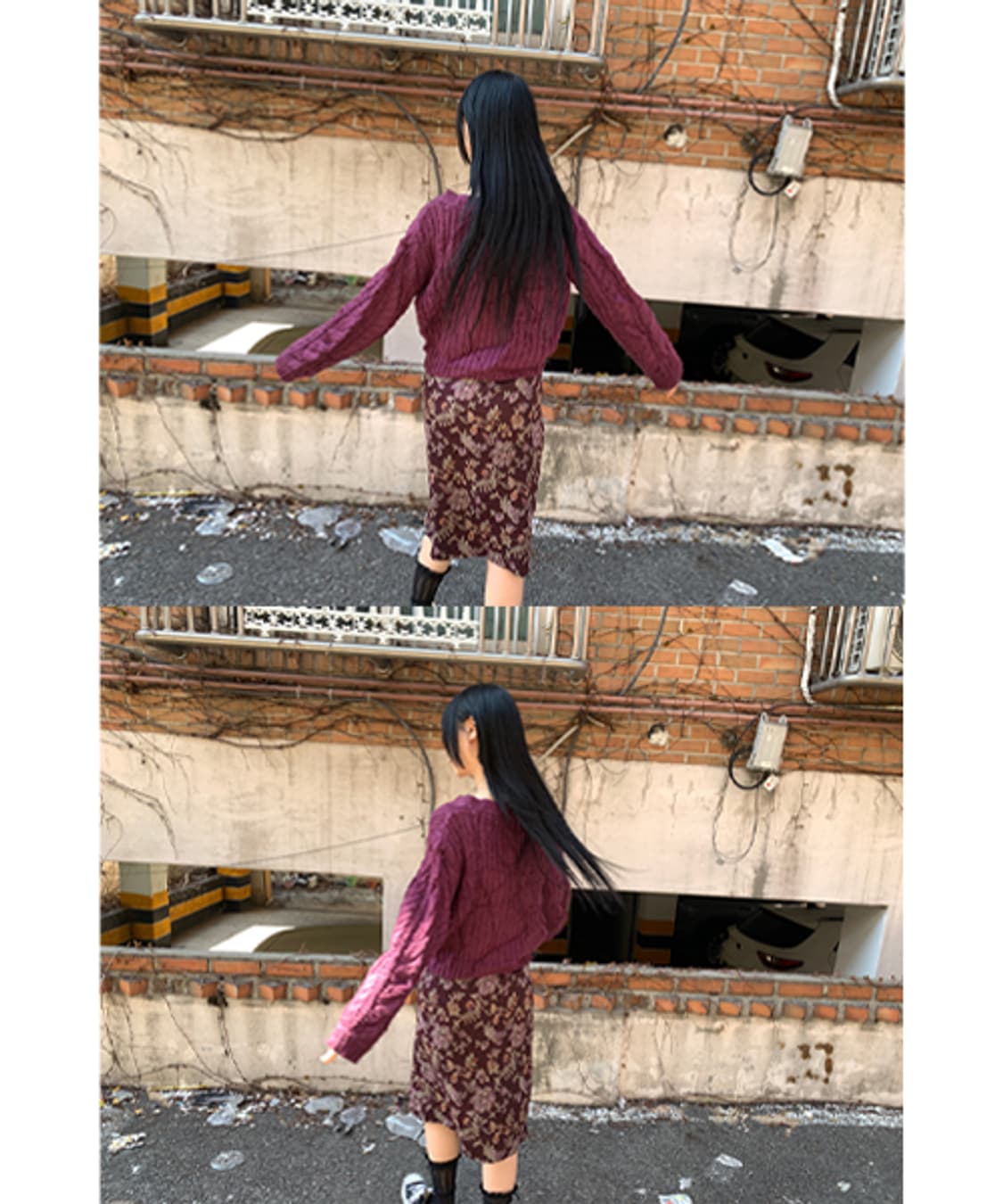 Twist knit cardigan(violet) 상품이미지5