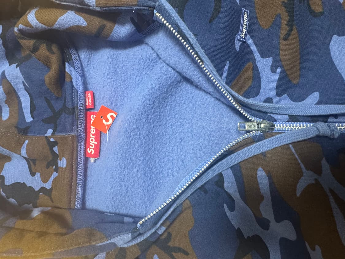 슈프림 스몰 박스 집업 후드 스웨트셔츠 블루 카모 - 25SS 상품이미지3
