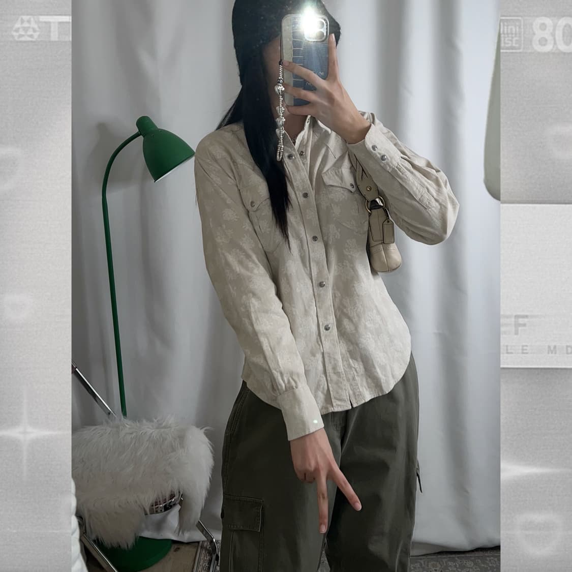 아이보리 코듀로이 플라워 셔츠 상품이미지6