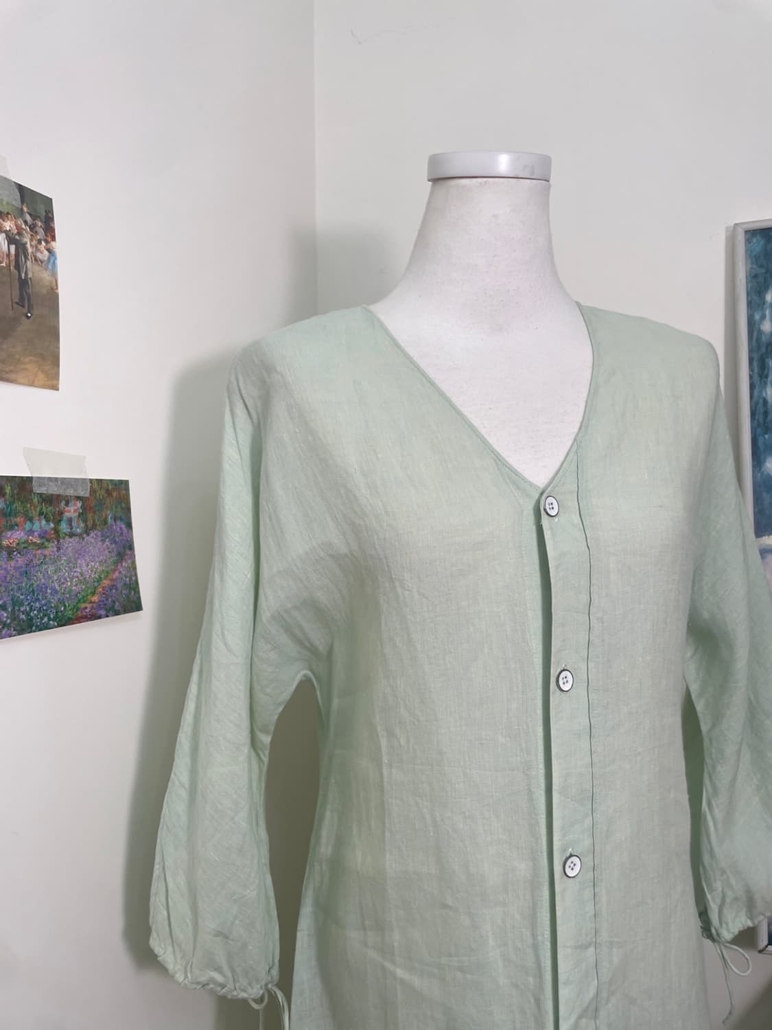 mint melange v-neck 100%linen summer opc 상품이미지7