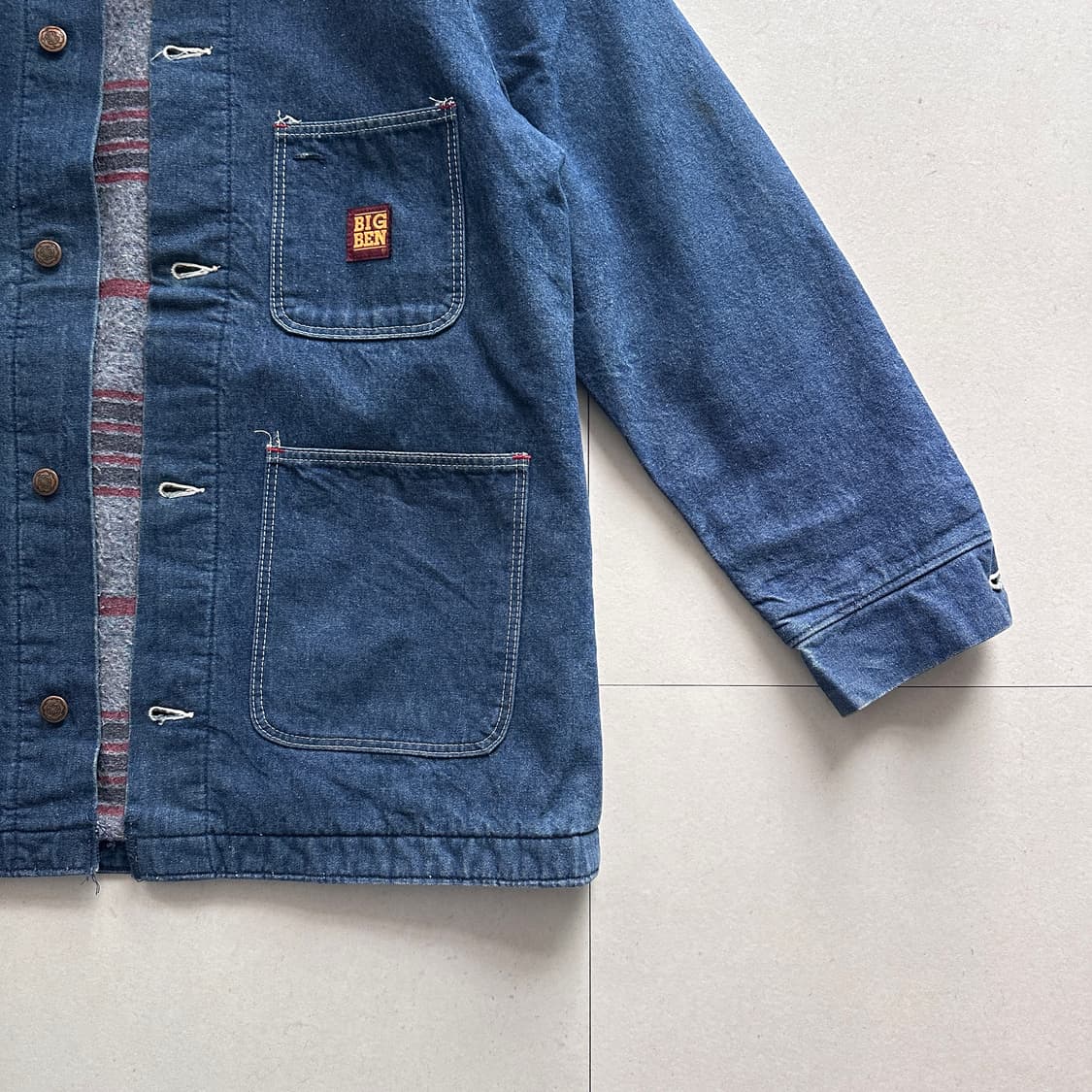 80s [40] 빈티지 빅벤 Big Ben 데님 초어 자켓 (USA산) 상품이미지3