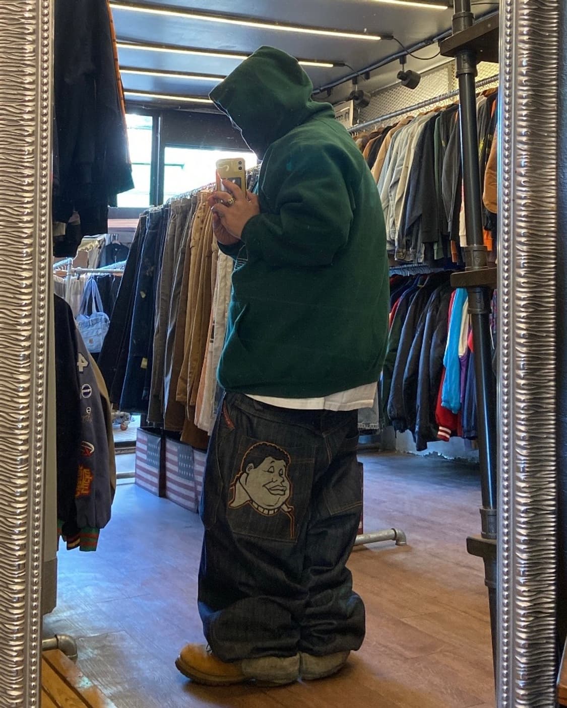 실측 3XL) 1990s 아디다스 자수 빅 트레포일 후드 상품이미지8