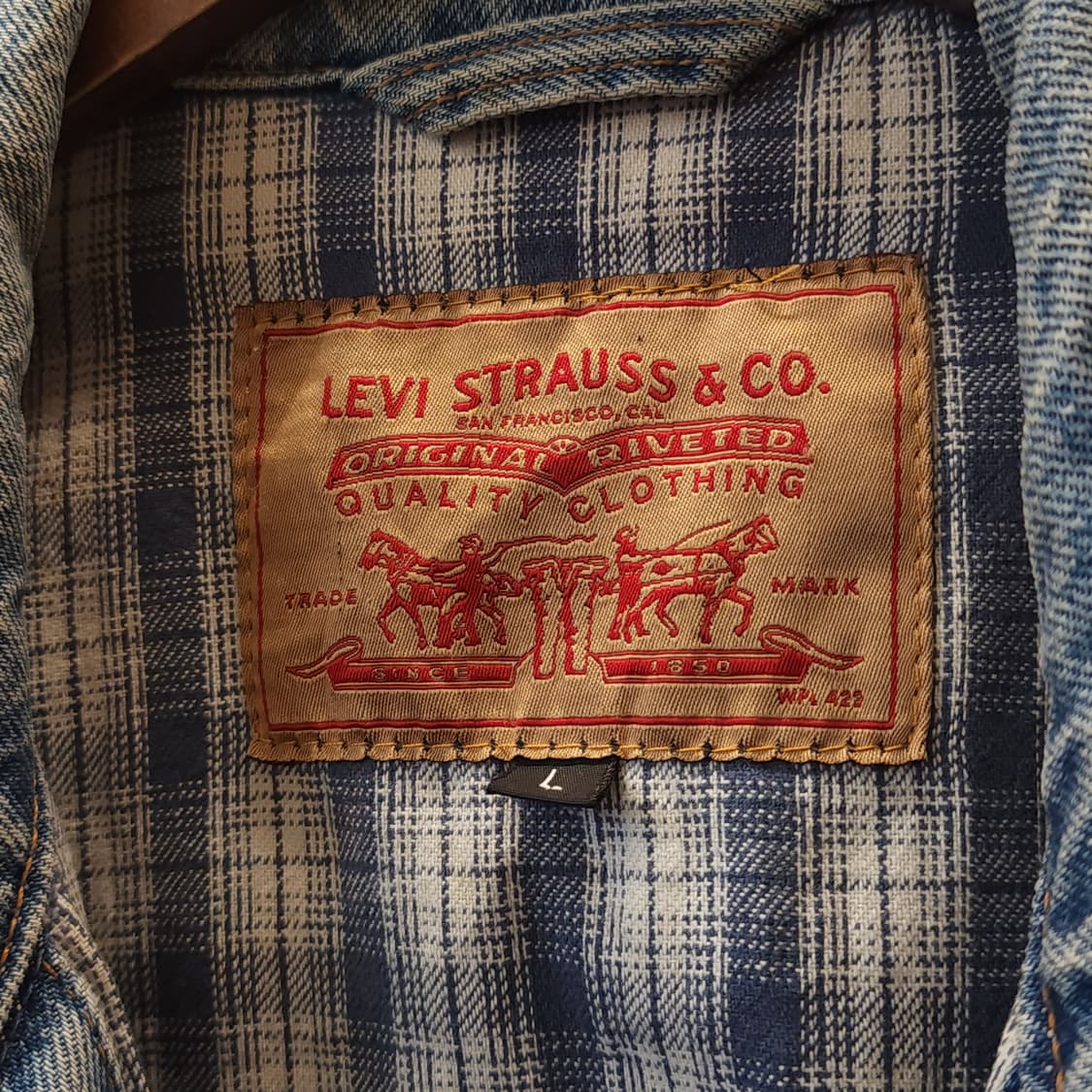 90s 리바이스 데님자켓 트러커 자켓 USA 메이드 L 상품이미지4
