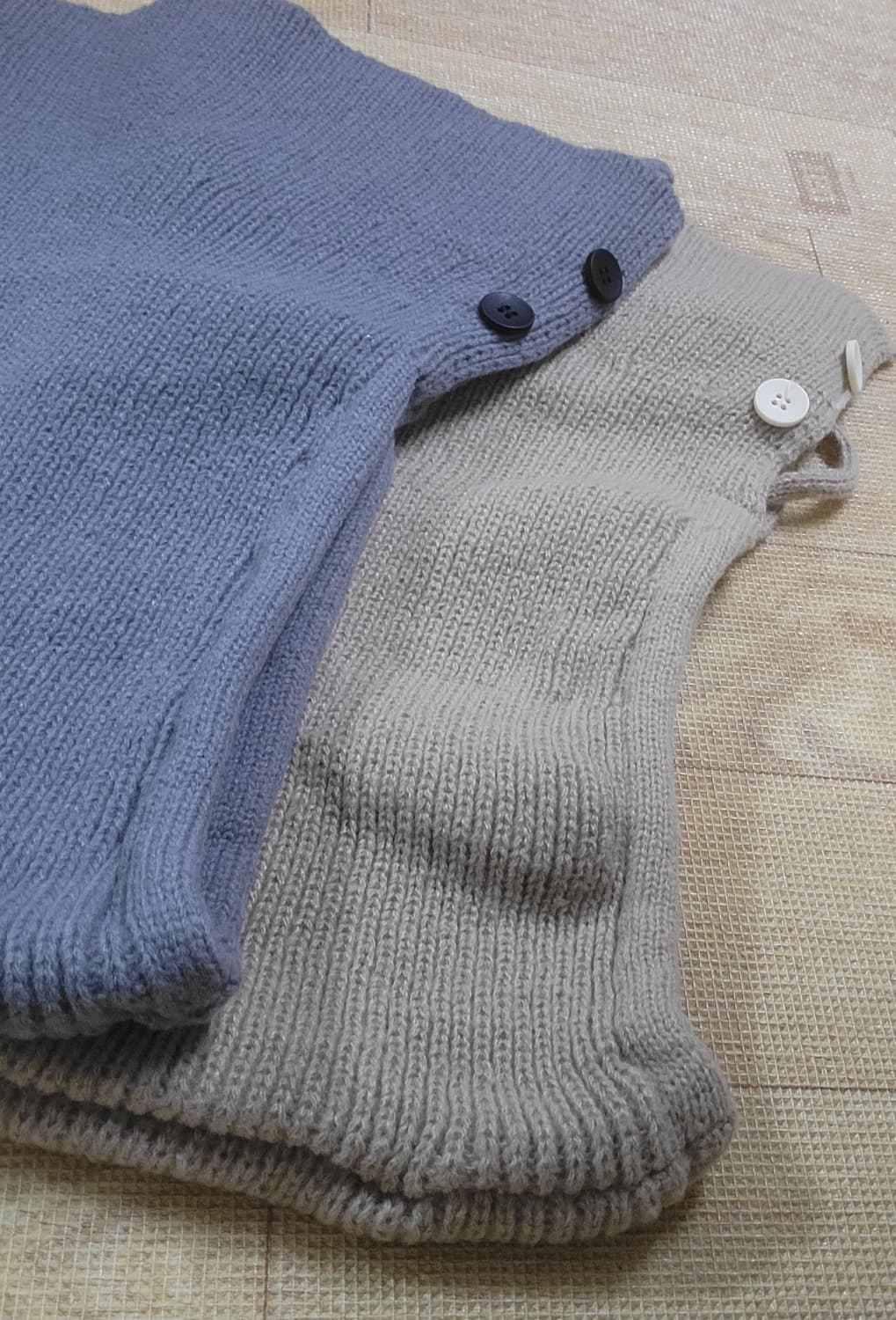 새제품 직잭 이쁜 니트 바라클라바 겨울 모자 그레이/ 브라운 상품이미지7