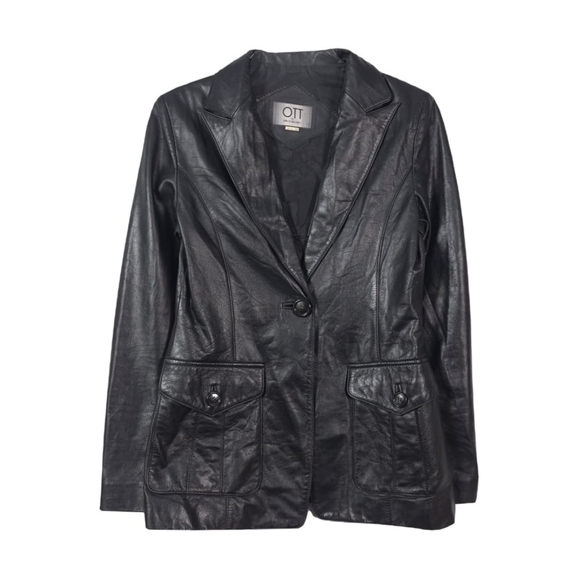 OTT 빈티지 리얼 소가죽 원버튼 레더 블레이저 66 상품이미지1