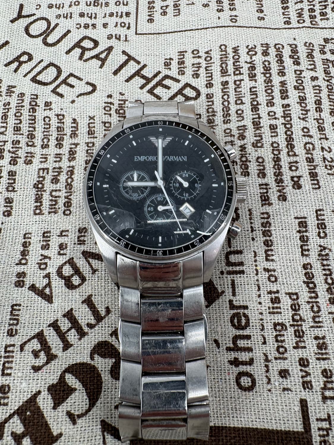EMPORIO ARMANI 알마니 크로노그래프 메탈 시계 (B급) 상품이미지1