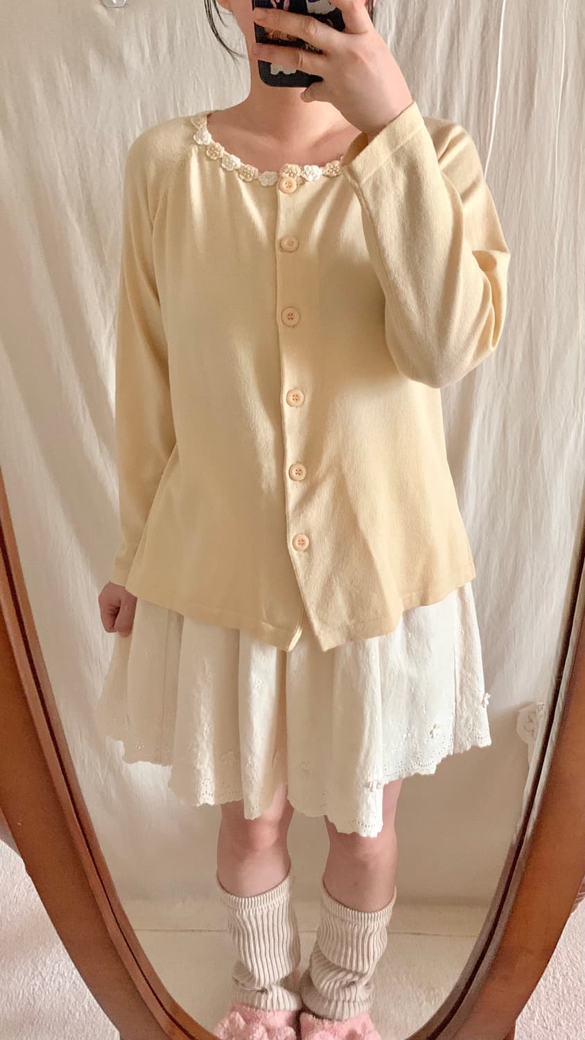 연노랑 플라워 가디건 상품이미지3