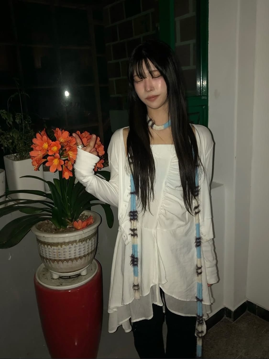 이네기 Drape Layered Slip Dress 상품이미지2