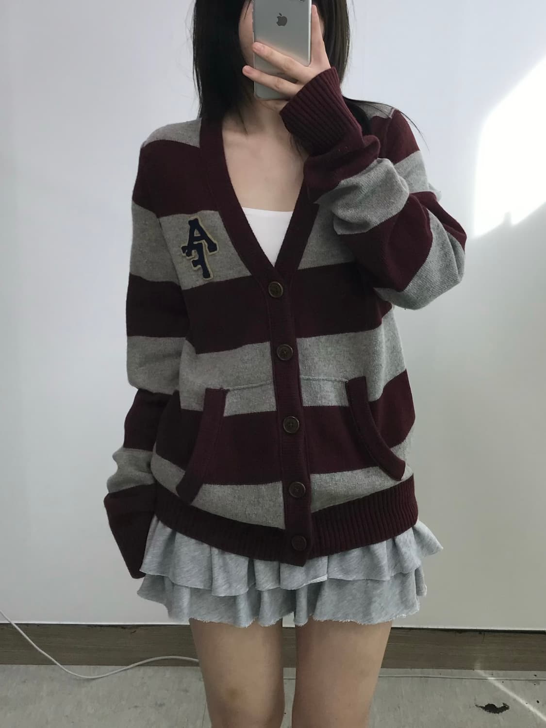 아베크롬비 프레피 배색 가디건 상품이미지1