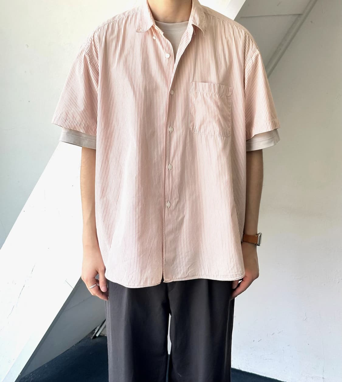 Light cotton H/S stripe shirt 상품이미지9