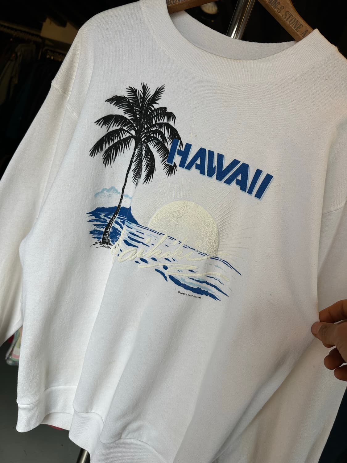 90s 50/50 하와이 프린팅 스웻셔츠 made in usa 상품이미지4