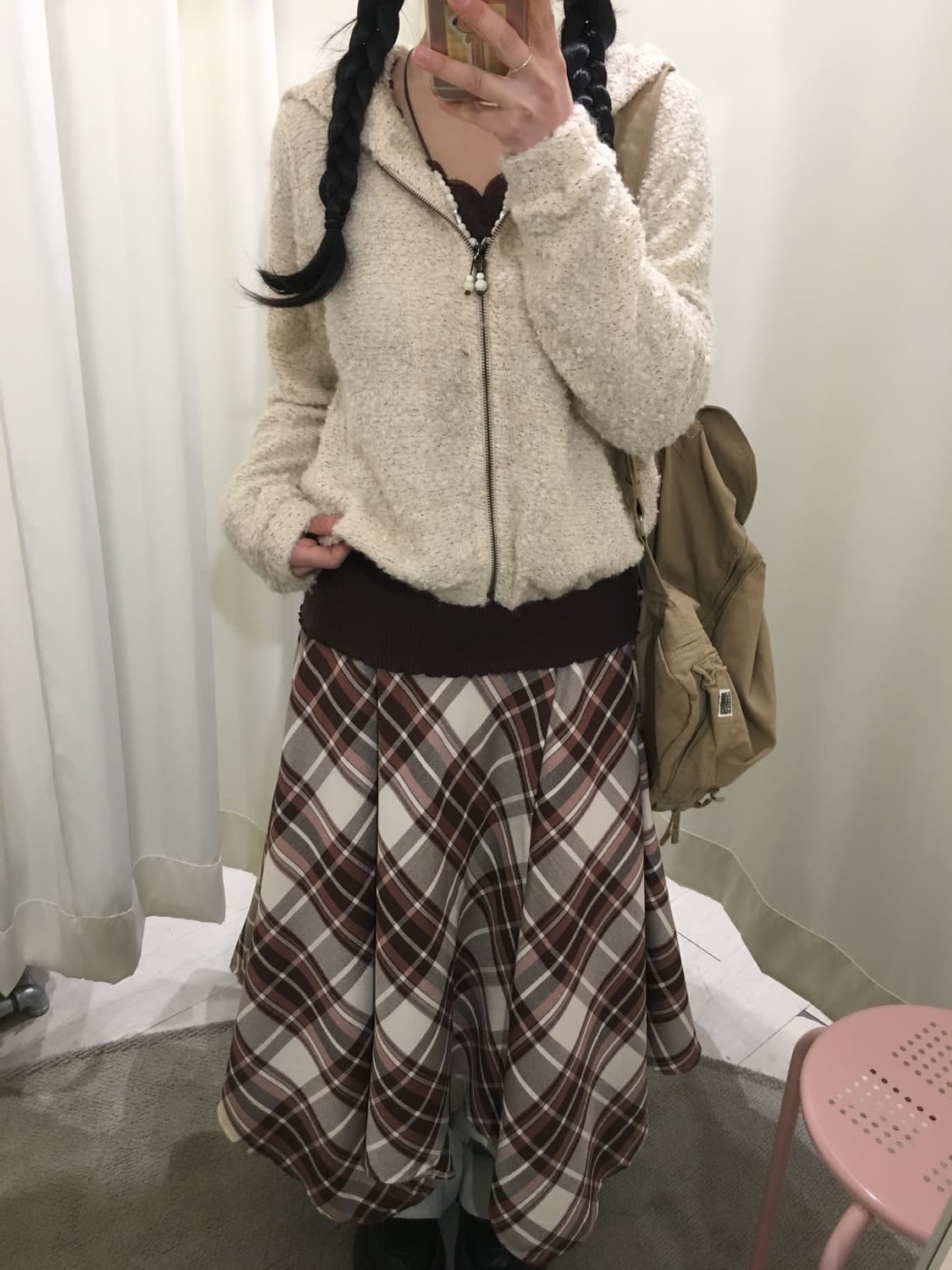 Check Asymmetrical Skirt 상품이미지2