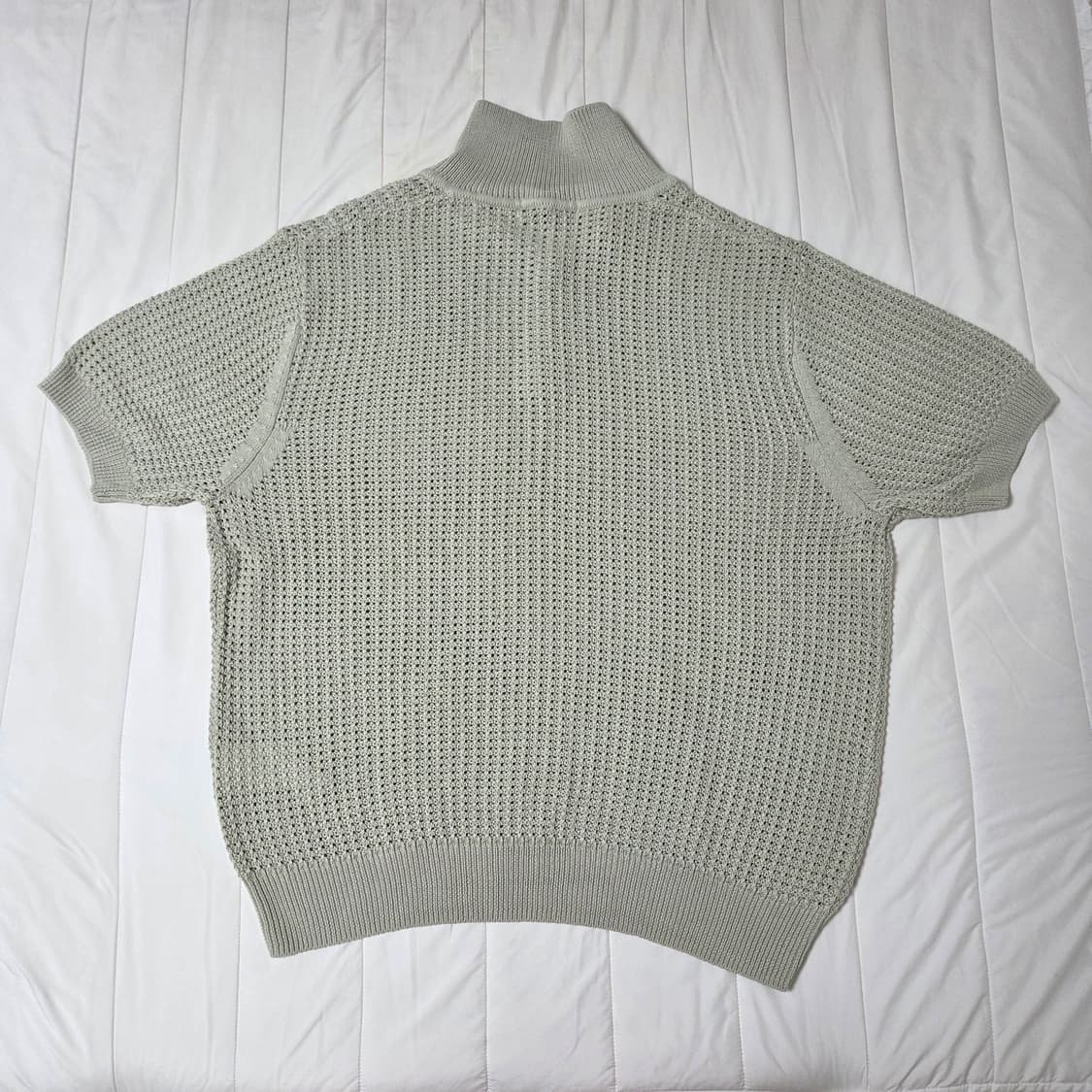에잇세컨즈 네트 반팔 카라 니트 민트그레이 100 와플 / 유니클로 지오 상품이미지5